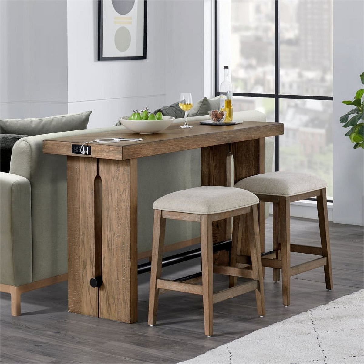 Oak Backless Stool, Set of 2 B7763