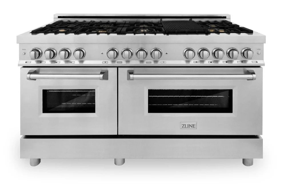 60 in. Gas Burner with Brass Burners Electric Oven Stainless Steel Y6624