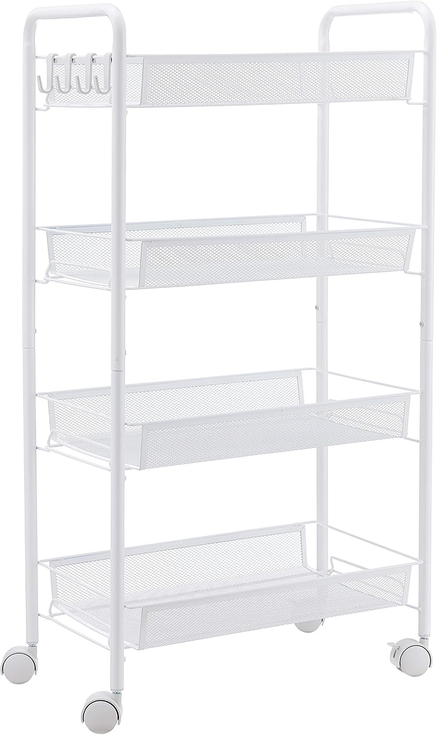 3-Tier Rolling Utility Storage Cart with Wheels, Black L530
