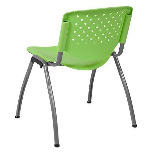 Green Plastic Stack Chair with Titanium Frame A243