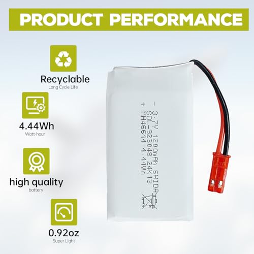 5PCS 3.7V 1200mAh 30C Lipo Battery with 5in1 Charger JST Plug P4578