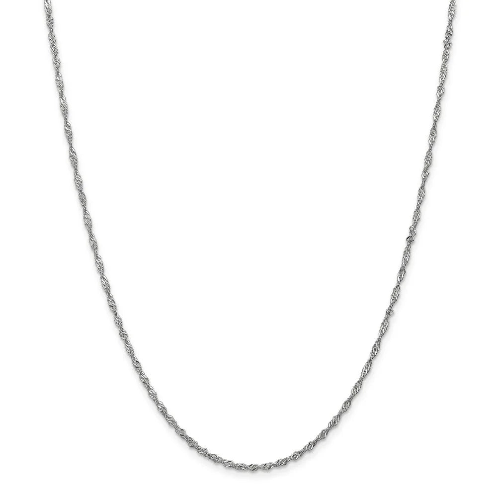14kt White Gold Singapore Chain 24 inch Lobster Clasp P9521