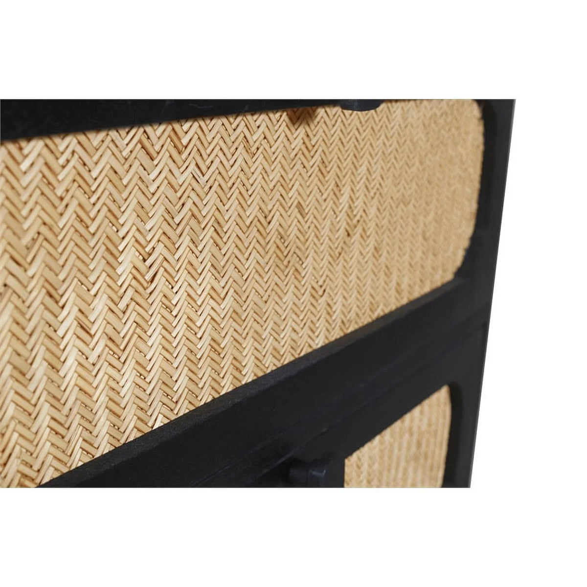 6 Woven Drawer Dresser with Solid Wood in Black Finish Y645