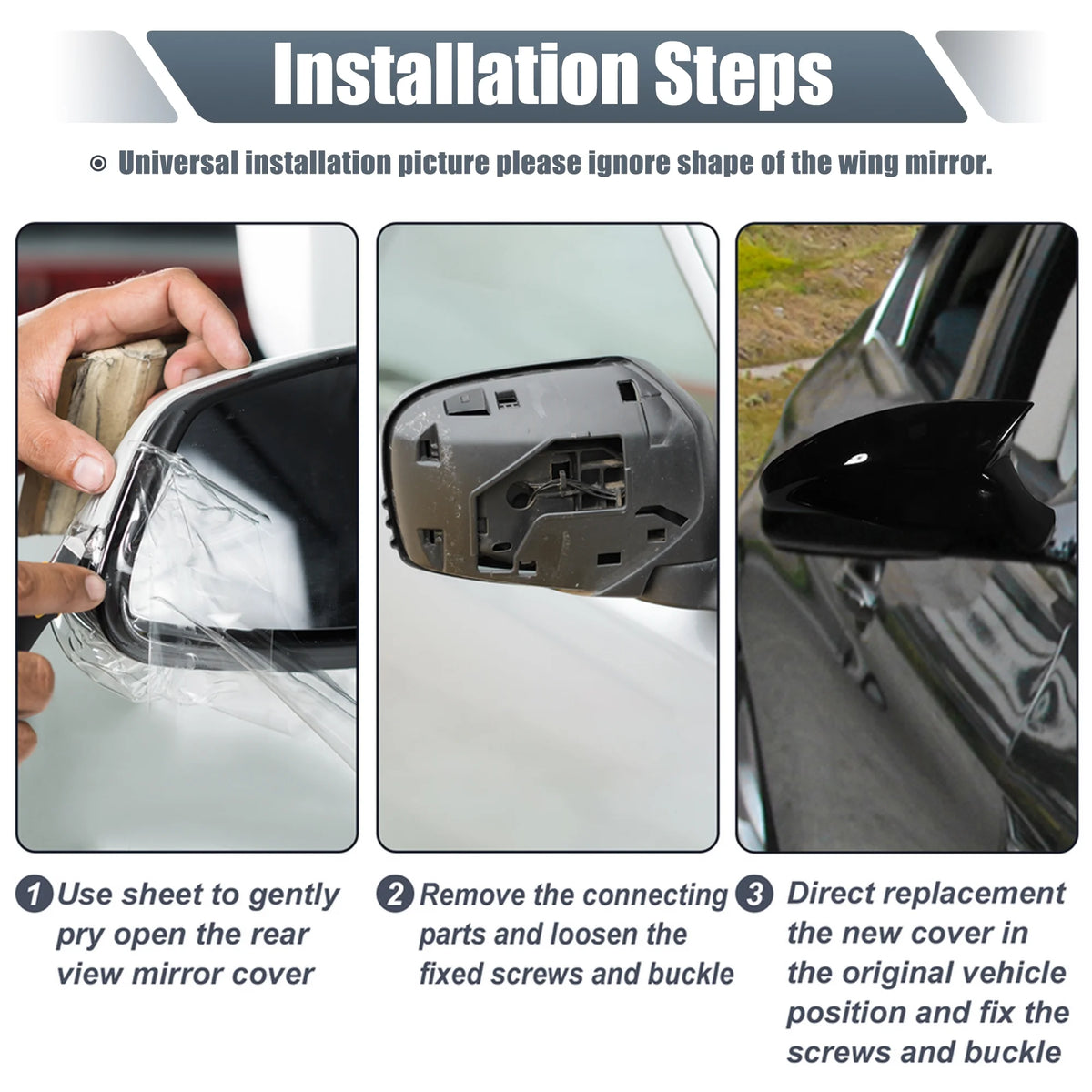 White Rear View Mirror Cover Cap for BMW Mini Clubman R55 Hatchback Cooper R56 D997