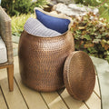 20 Hammered Finish Metal Garden Stool C41199