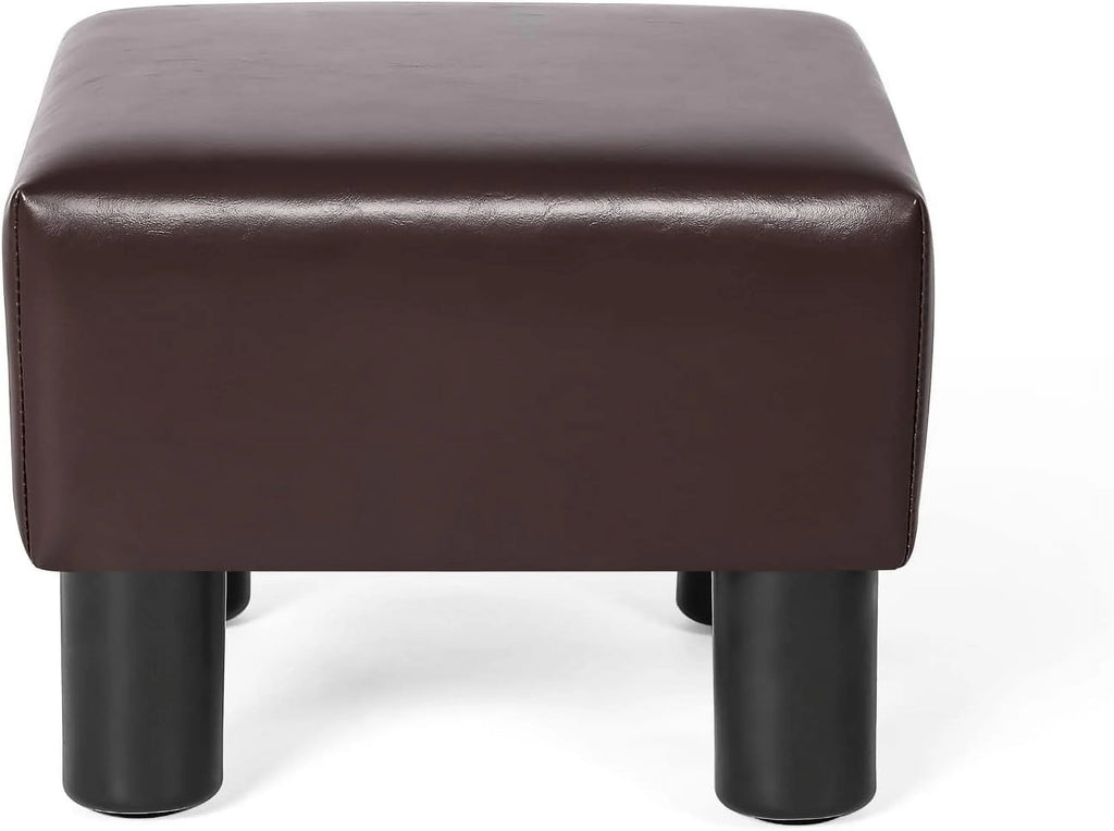 Brown Square PU Leather Ottoman S519