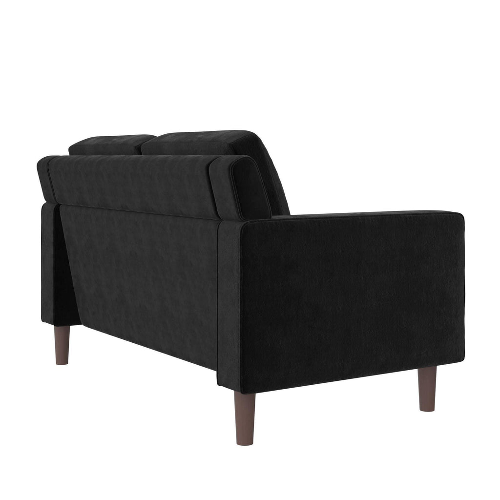 Black Velvet Loveseat 2 Seater Sofa G18134