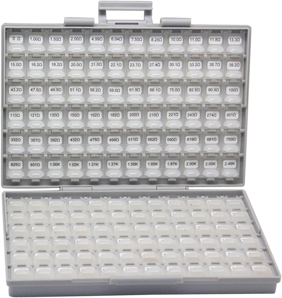 0402 Size Surface Mount Resistor Kit, 144 Values, 100pc/value, 1%, E96 Serial, 0ohm to 1mohm O69403