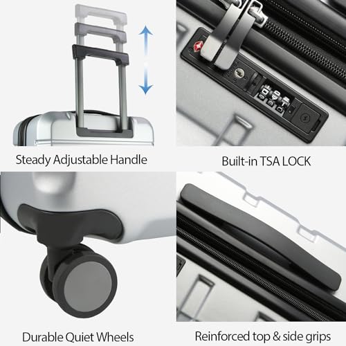 Hardside Expandable Carry On Luggage with Spinner Wheels U361