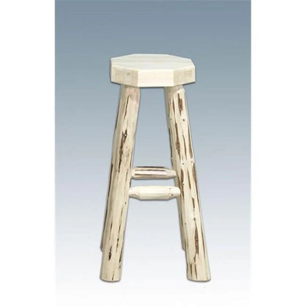 Hand-Crafted Wood Backless Barstool H33353