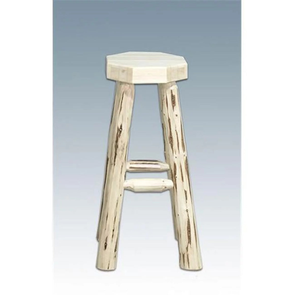 Hand-Crafted Wood Backless Barstool H33353