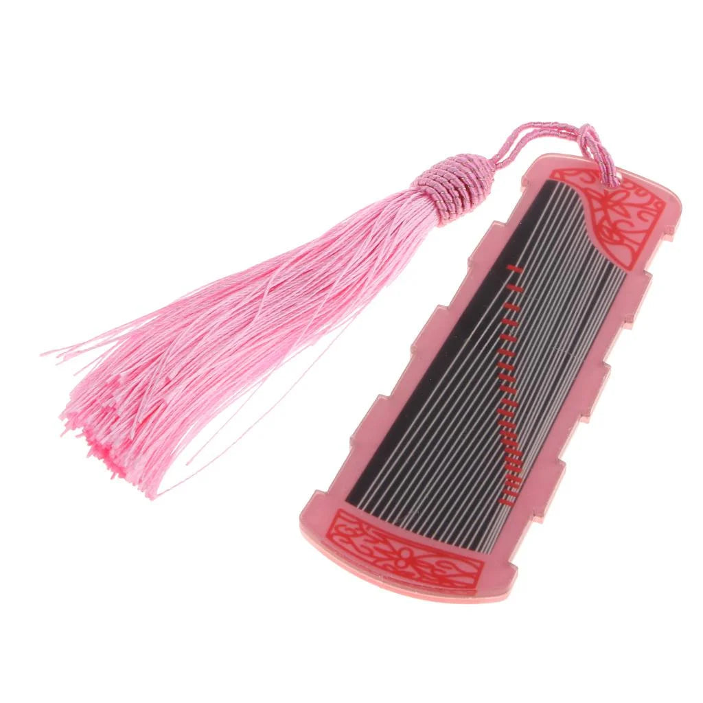 Pink Finger Picks Tape Storage Carry Tassel Card F947