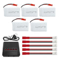 5PCS 3.7V 1200mAh 30C Lipo Battery with 5in1 Charger JST Plug P4578