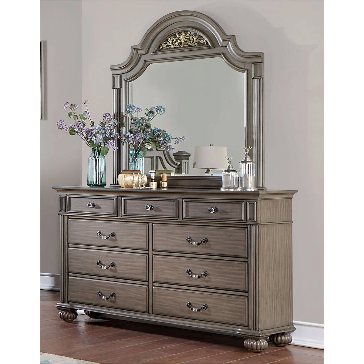 2-piece 9-Drawer Dresser and Mirror Set U90618