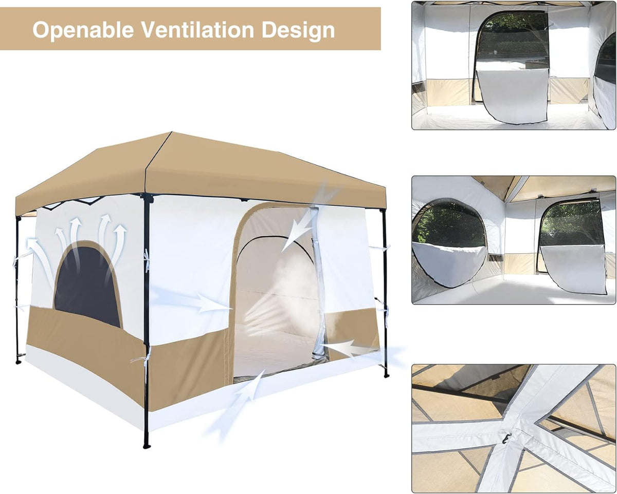 10' x 10' Khaki Camping Inner Tent Square Tent with Full Floor W257387