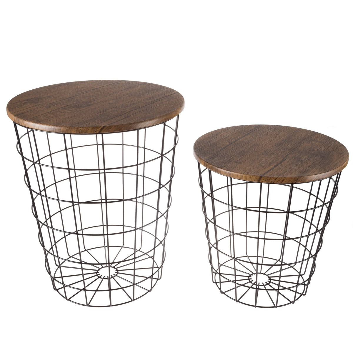 Black Nesting End Tables with Storage, Pack of 2 S184445