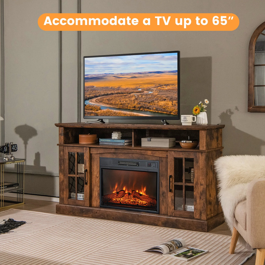 58'' Fireplace TV Stand with 1400W Electric Fireplace N657