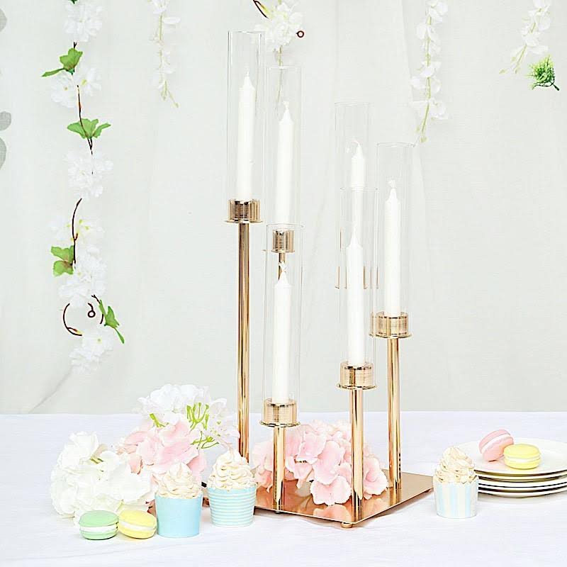 Gold 24 in Tall Candelabra Candle Holder Z919998
