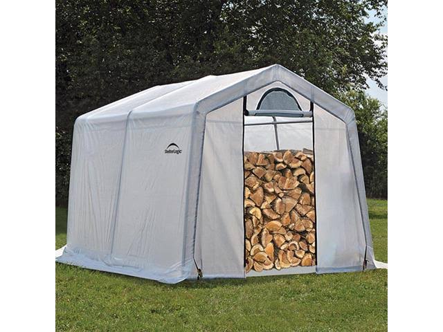 10 ft. x 10 ft. x 8 ft. Firewood Seasoning Shed M18095