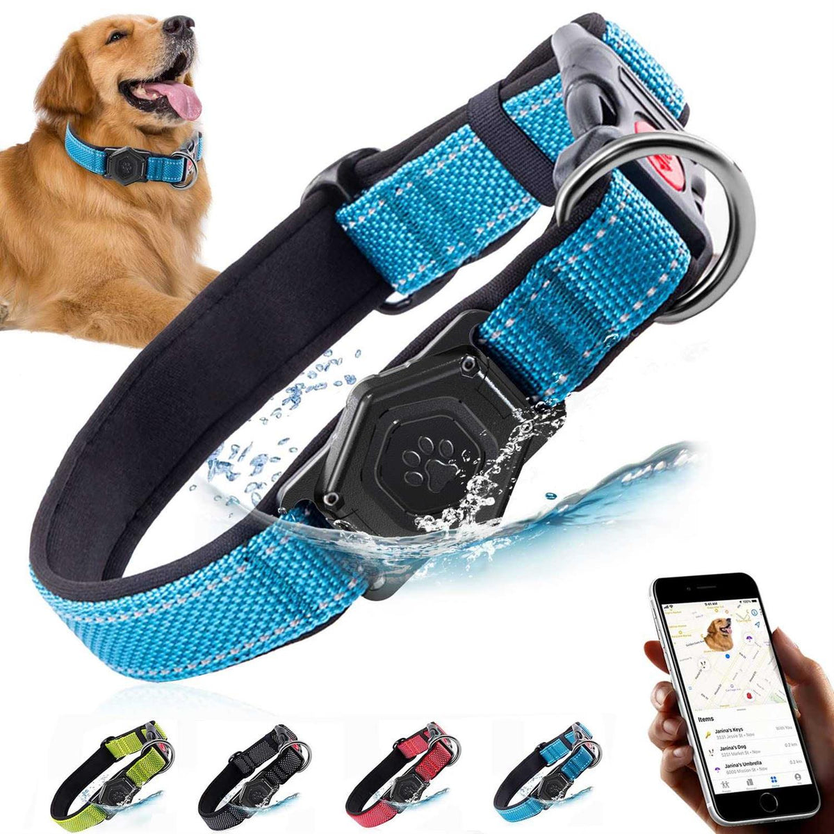 Waterproof Apple Air Tag Holder Dog Collar I397648