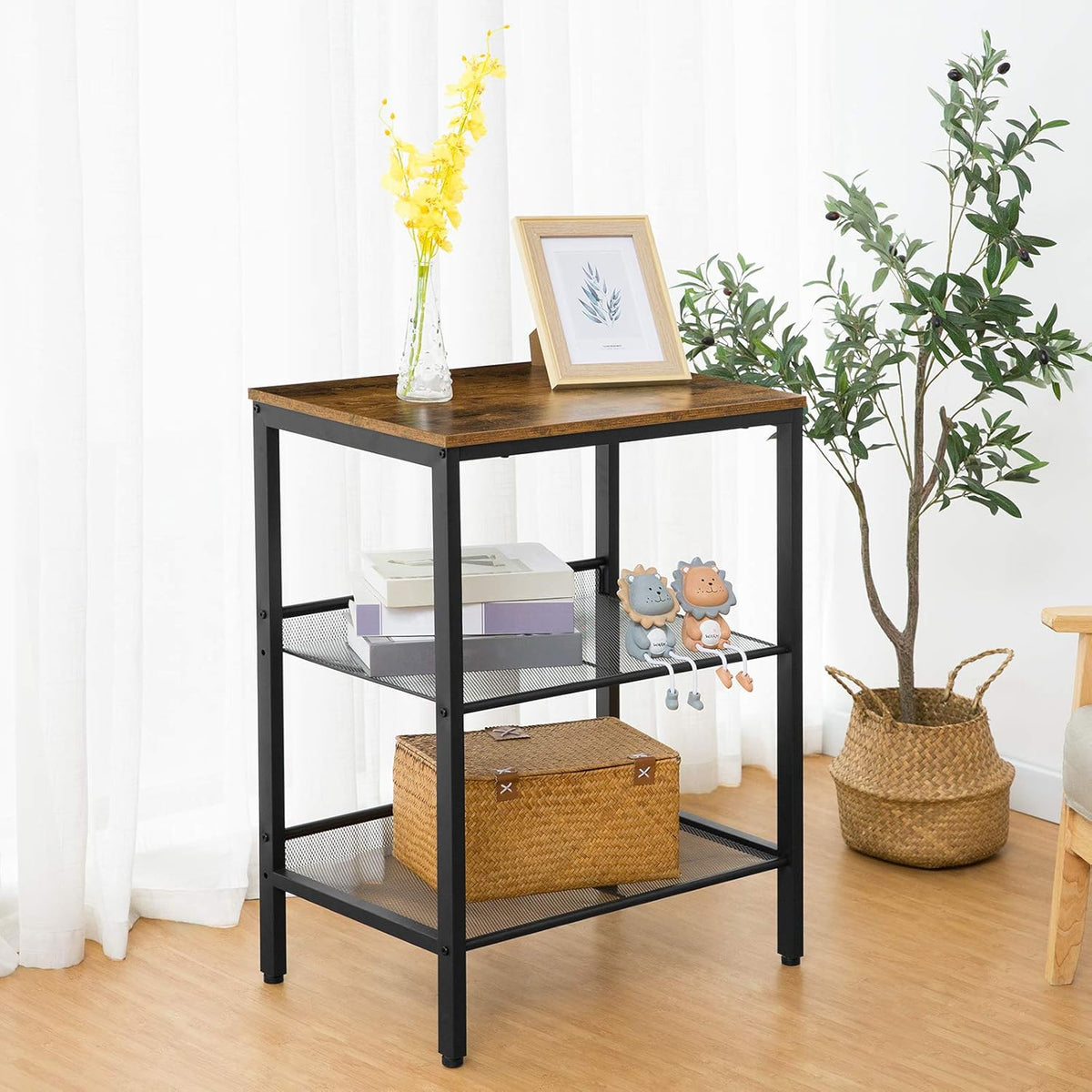 3-Tier Utility Cart on Wheels with Adjustable Feet L16512