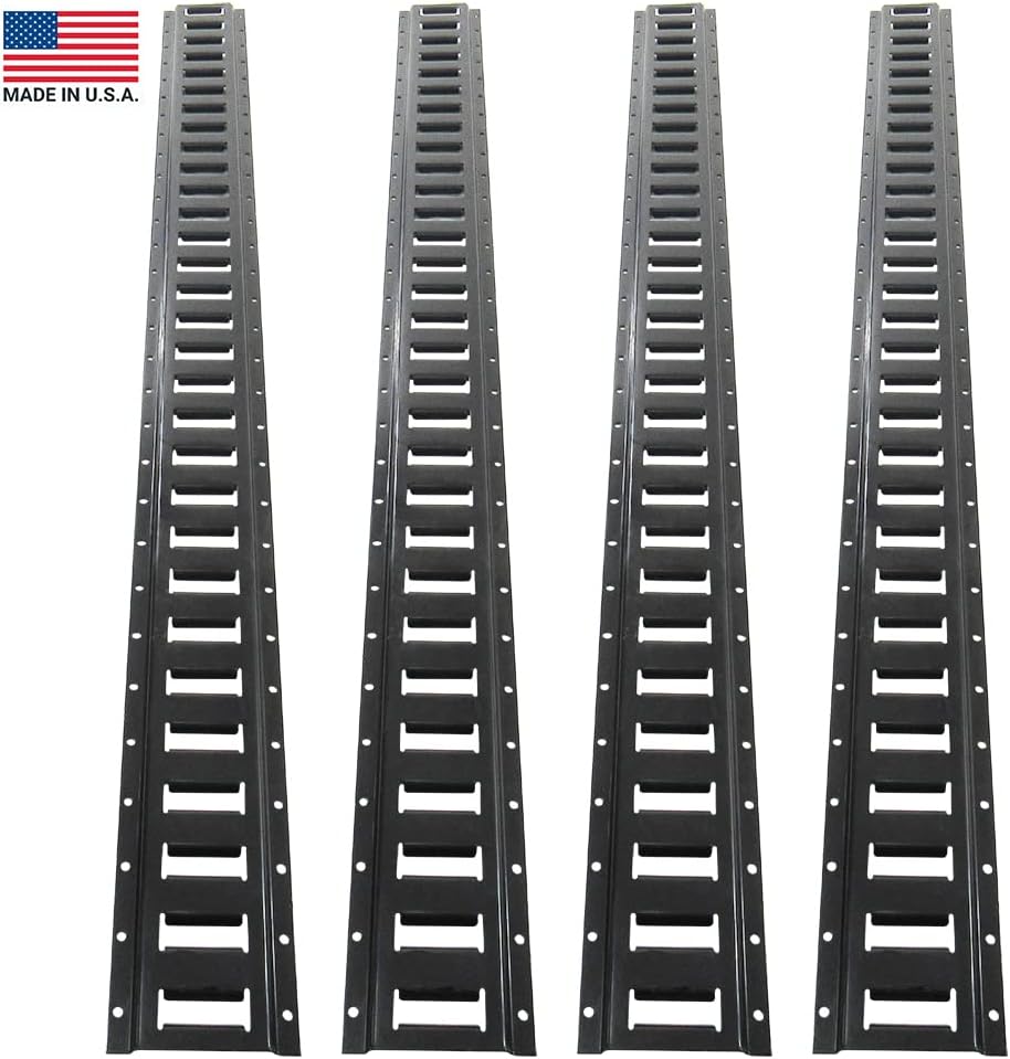 Black 5 FT Steel E-Track Rails 4 Pack Z366036