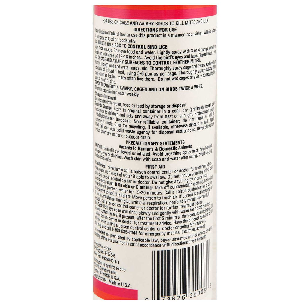 Mite & Lice Spray for Birds K663547