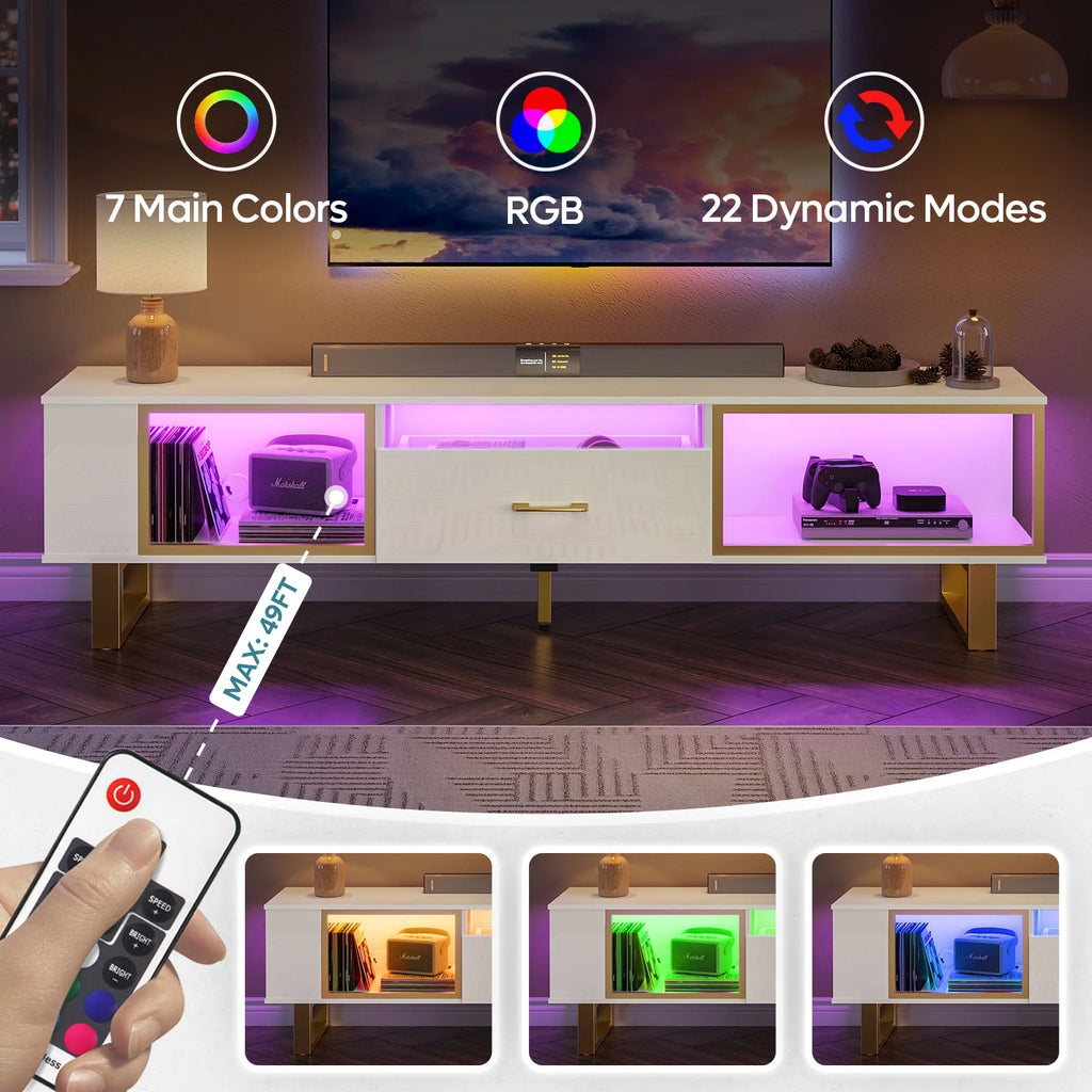 70 inch High Gloss LED TV Stand with Drawer X487