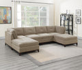 Chenille Camel U-Sectional Sofa Set 6pcs D316252