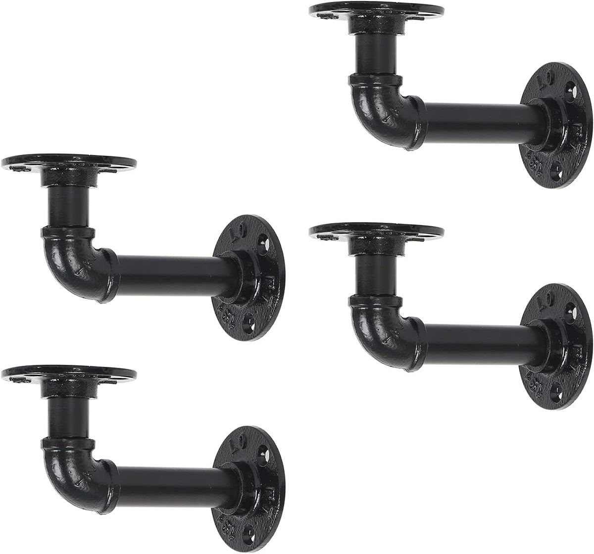 Cast Iron Heavy Duty Elbow Pipe Shelving Brackets (6) U5545