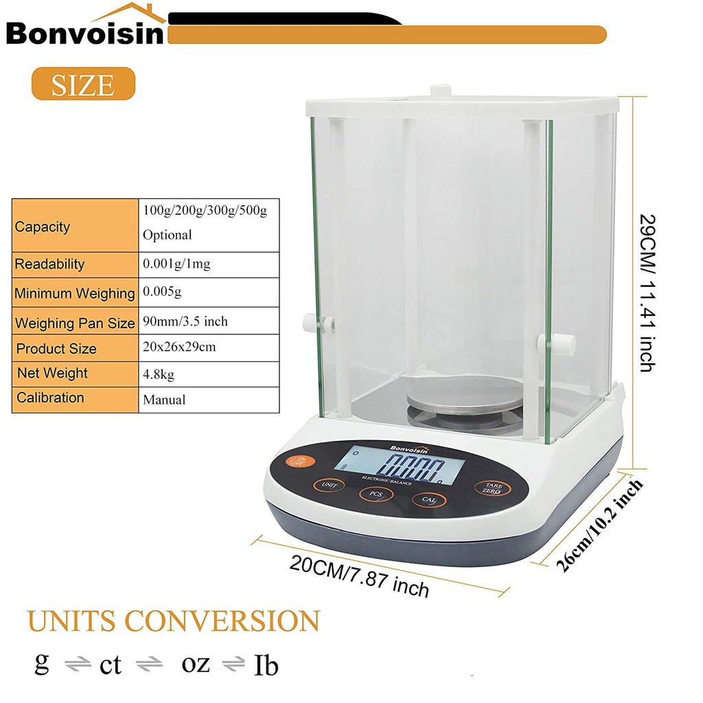 Analytical Balance 500g x 1mg Precision Lab Scale O716319
