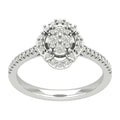 10K White Gold Diamond Cluster Band Ring B32705