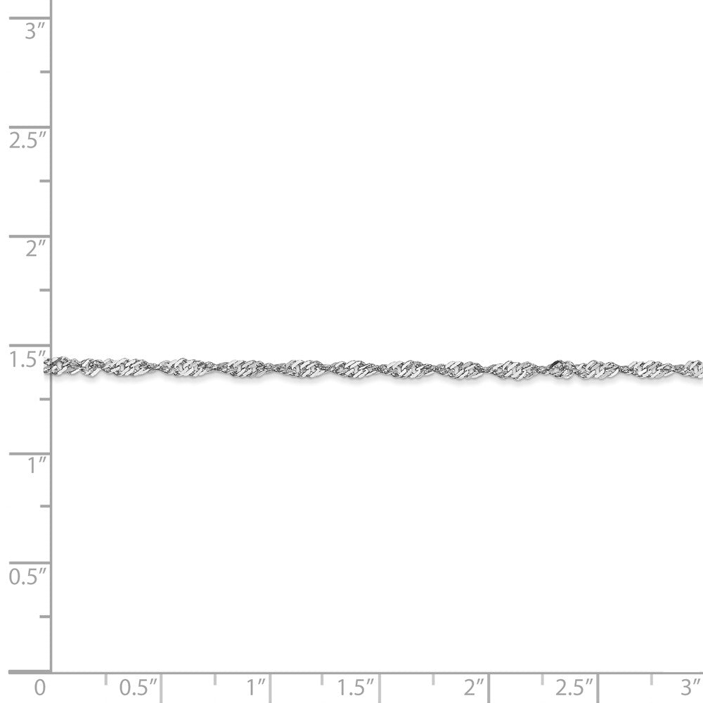 14kt White Gold Singapore Chain 24 inch Lobster Clasp P9521