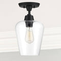 One Light Semi Flush Mount Black J276964
