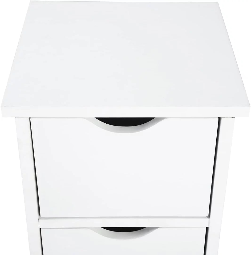 White 4 Drawer Wooden Floor Cabinet H619641