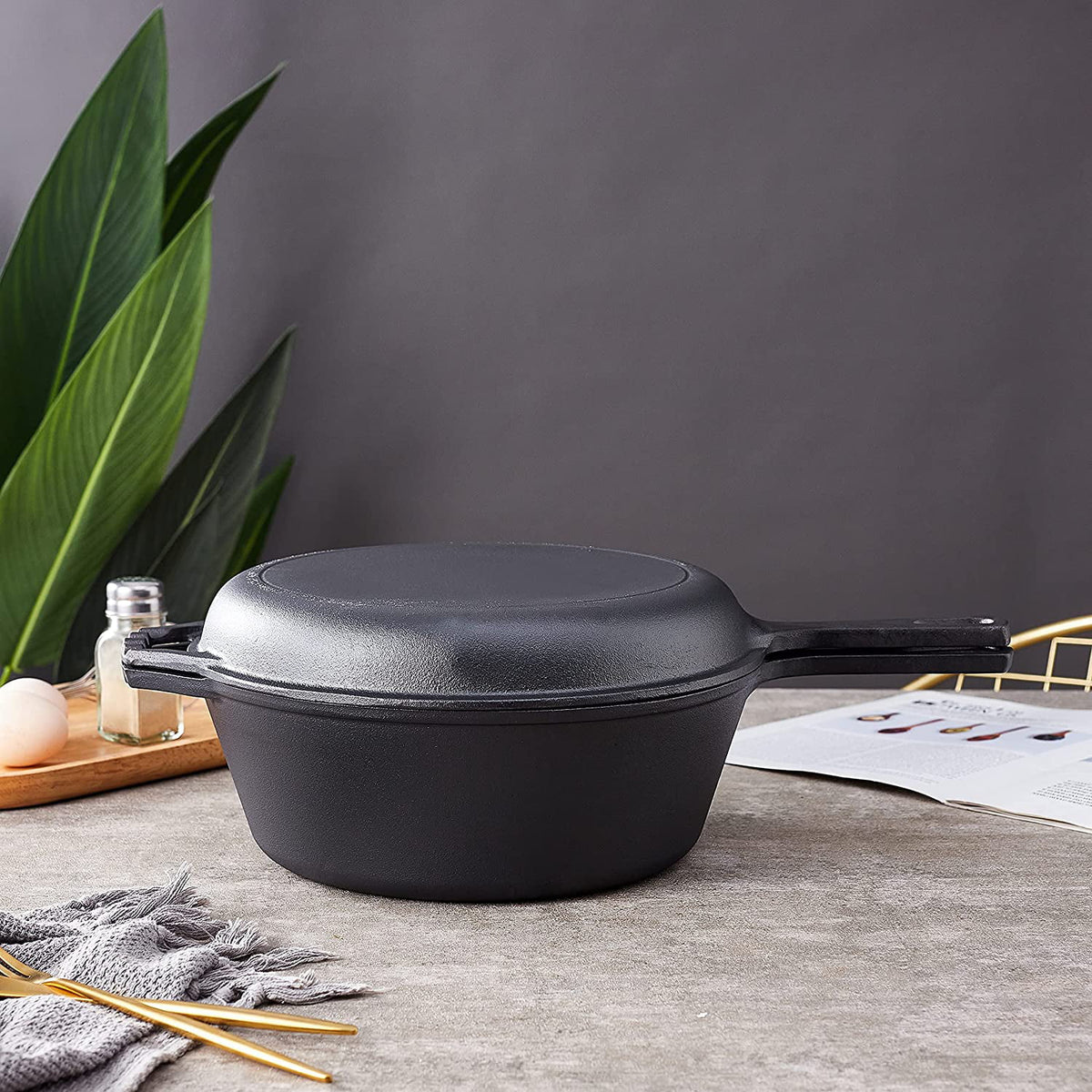 Pre-Seasoned 2-In-1 Cast Iron Skillet N308270