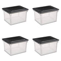 Black Set of 4 File Box Q473