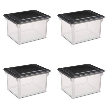 Black Set of 4 File Box Q473