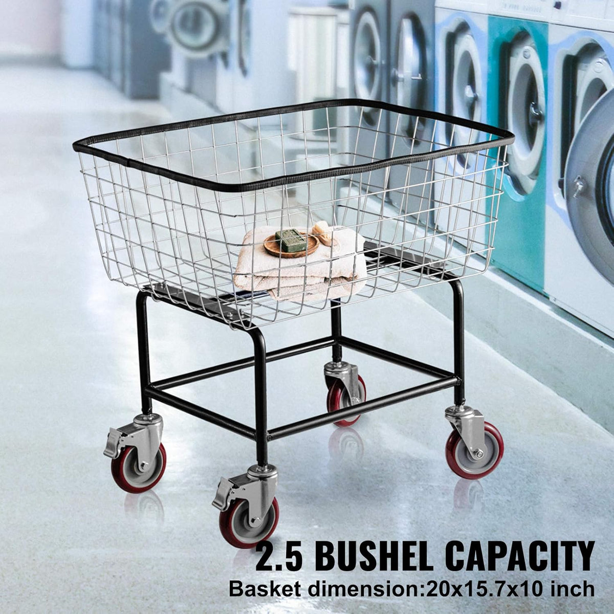 2.5 Bushel Wire Laundry Cart with Wheels H710310