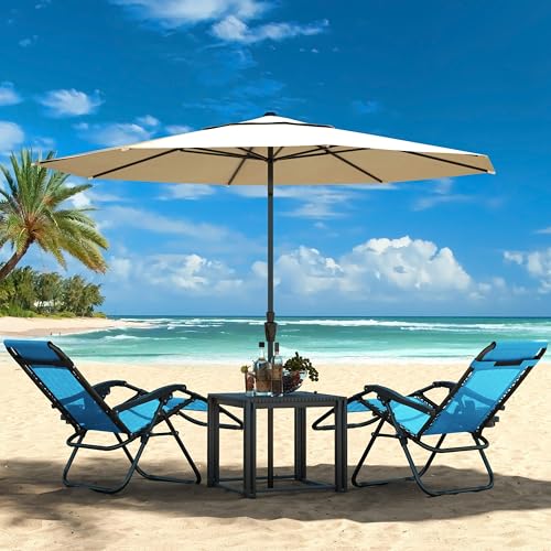 Zero Gravity Reclining Lounge Chairs Set of 2 Black O658
