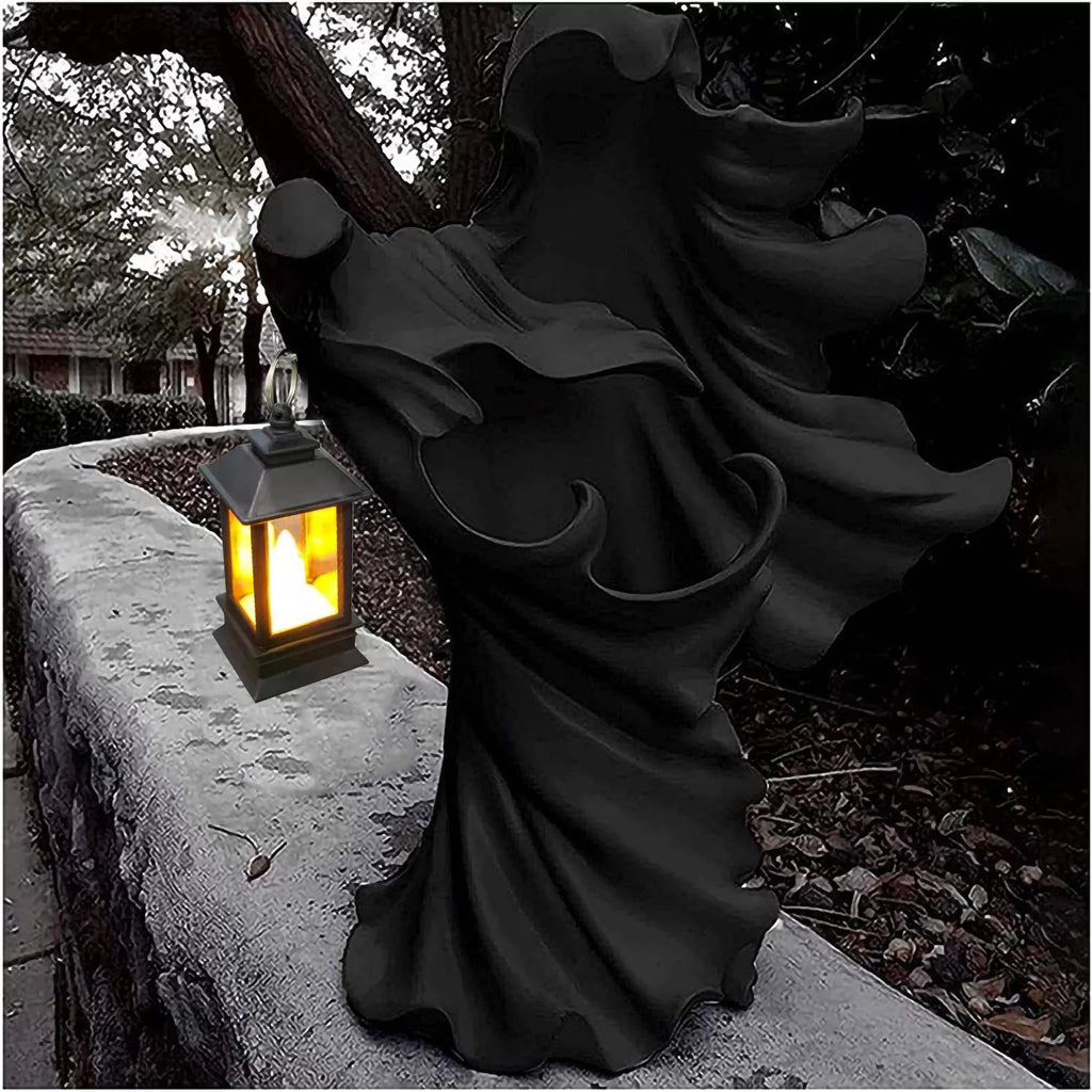 Ghost Witch Messenger with Lantern Statue Ornament A8733