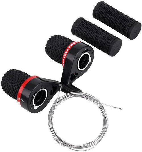 18/21 Speed Twist Gear Shifter Set Pair Grips Cables 7/8" K4690