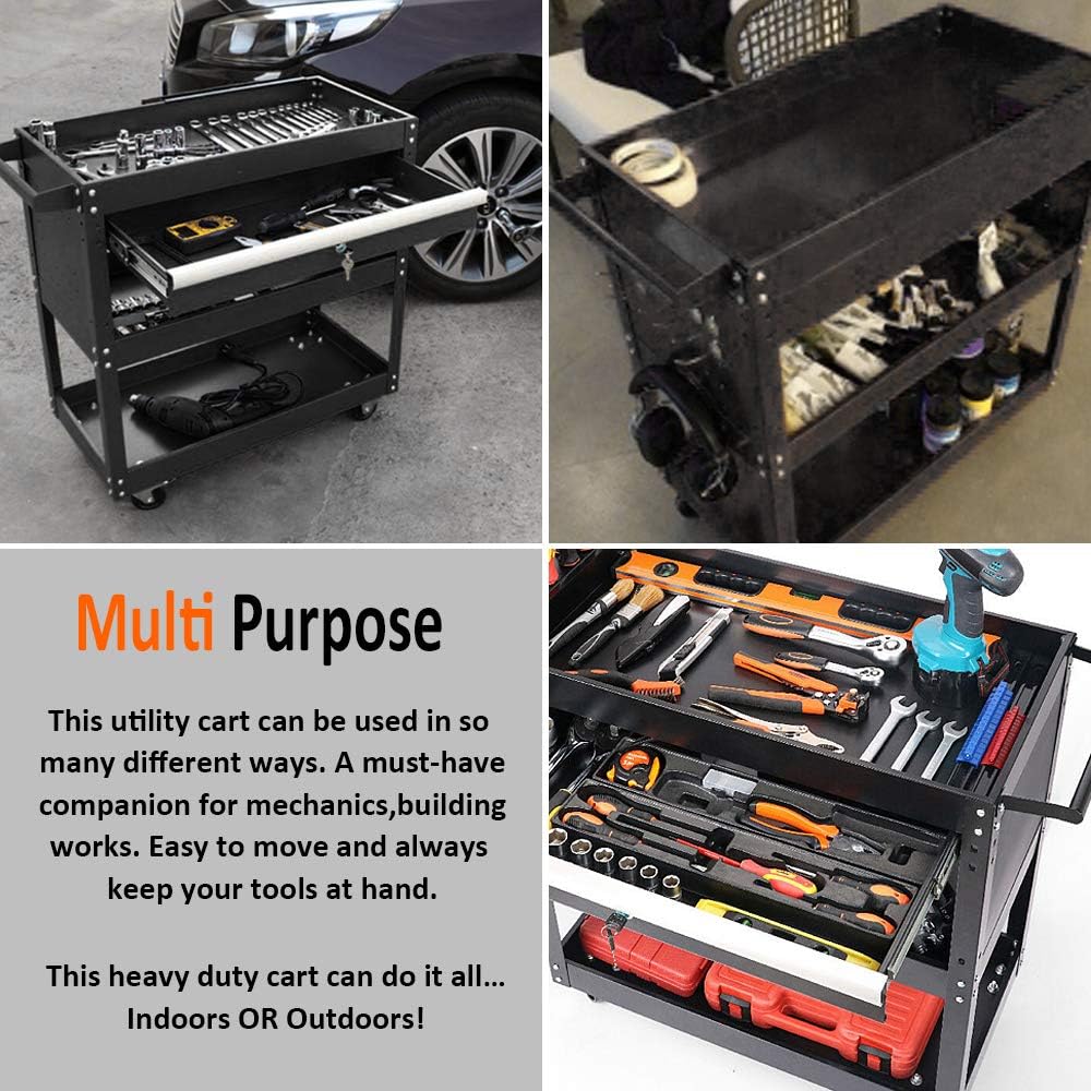 Heavy Duty Rolling Tool Cart with Wheels and Drawers O1858
