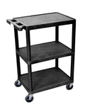 Rolling 3 Shelf Foam Molded Plastic Storage Utility Cart Y217