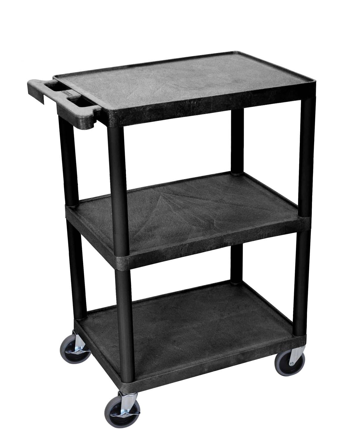 Rolling 3 Shelf Foam Molded Plastic Storage Utility Cart Y217