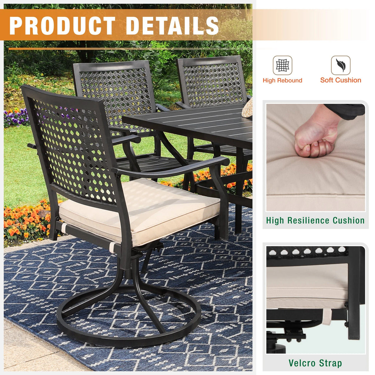 5 Pcs Outdoor Patio Dining Set U9154