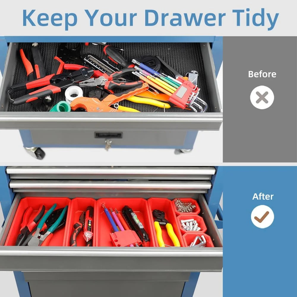 Rolling Tool Chest 8 Drawers Tool Cabinet with Wheels L611