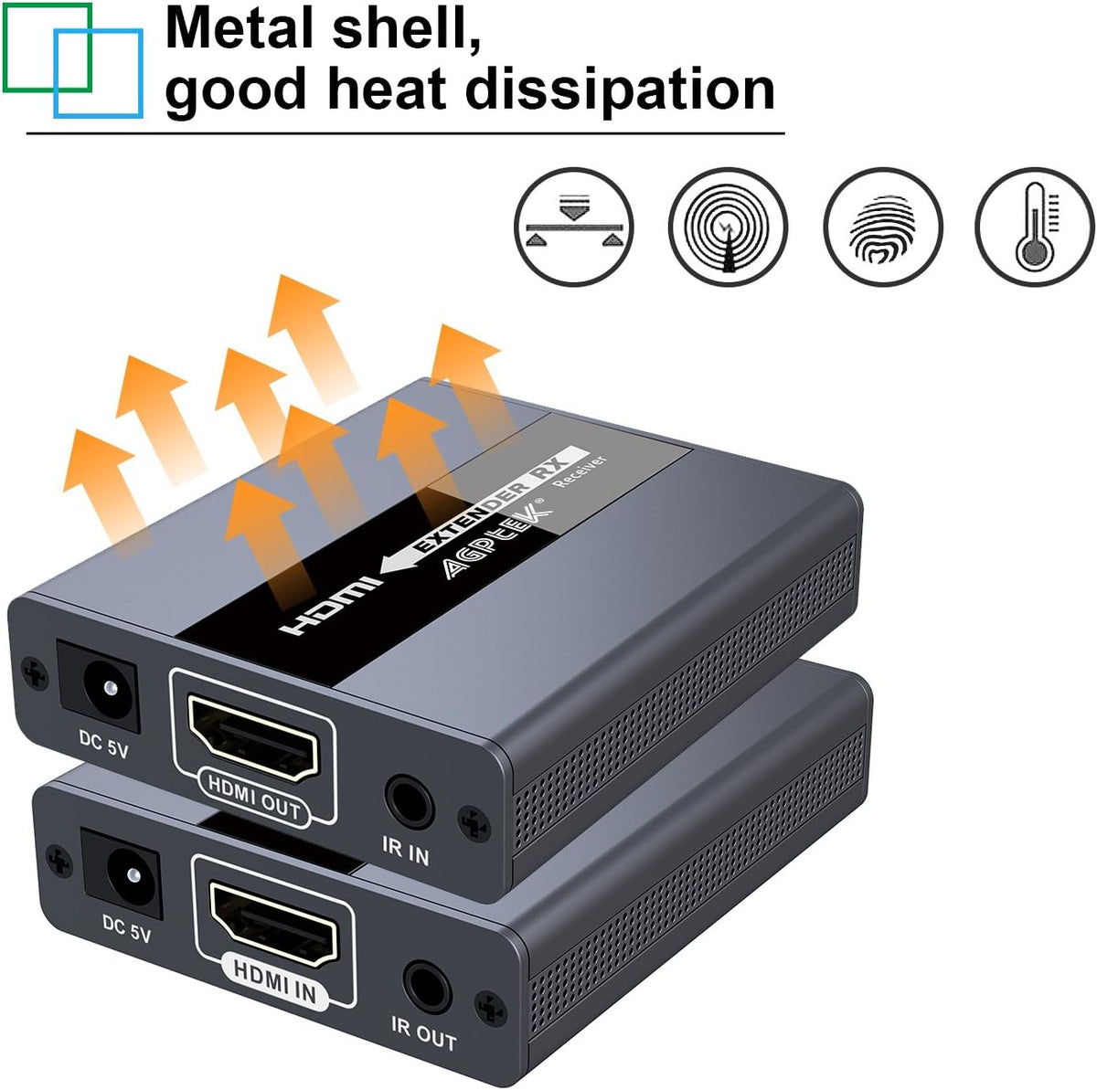 1080P HD HDMI Extender over Single CAT5/5E/6 Ethernet Cable with IR Blaster, Pack of 2 W8265