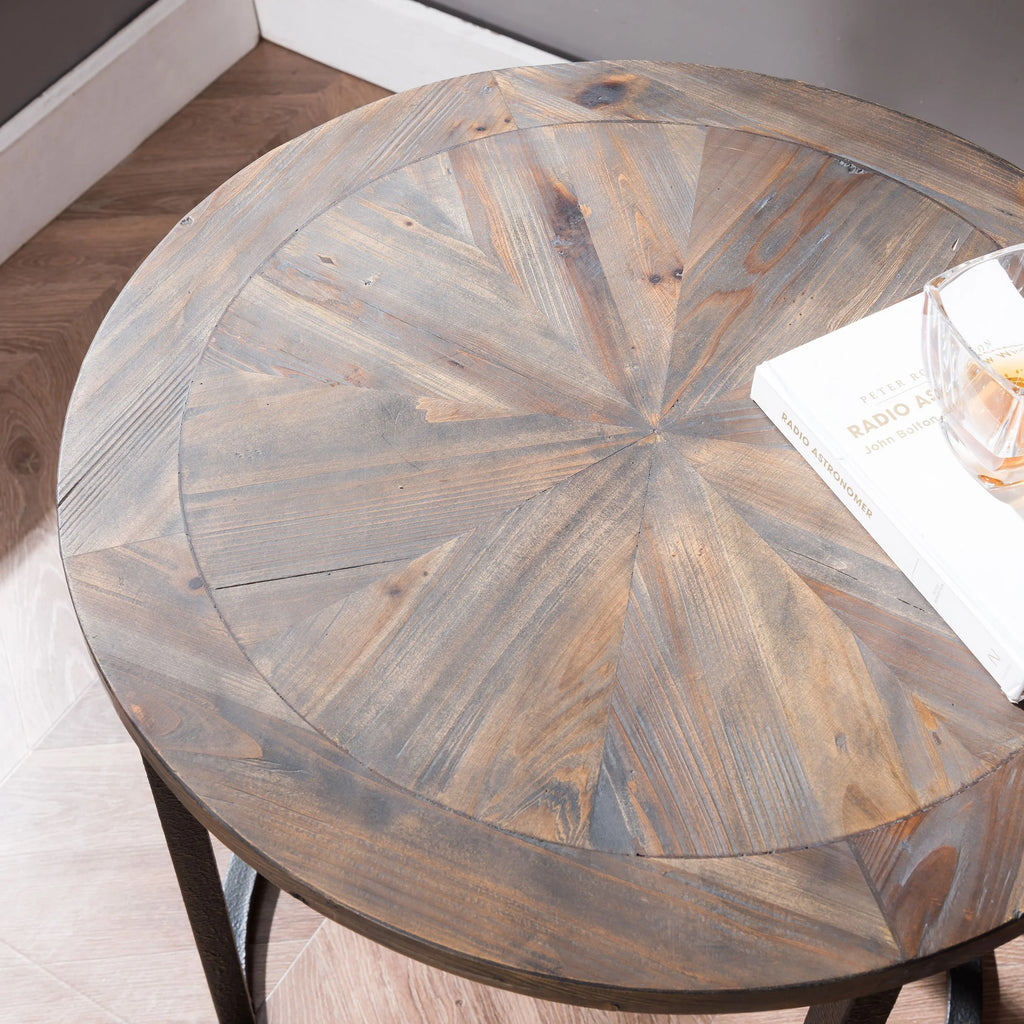 Round Industrial End Table 24 x 24 K4686