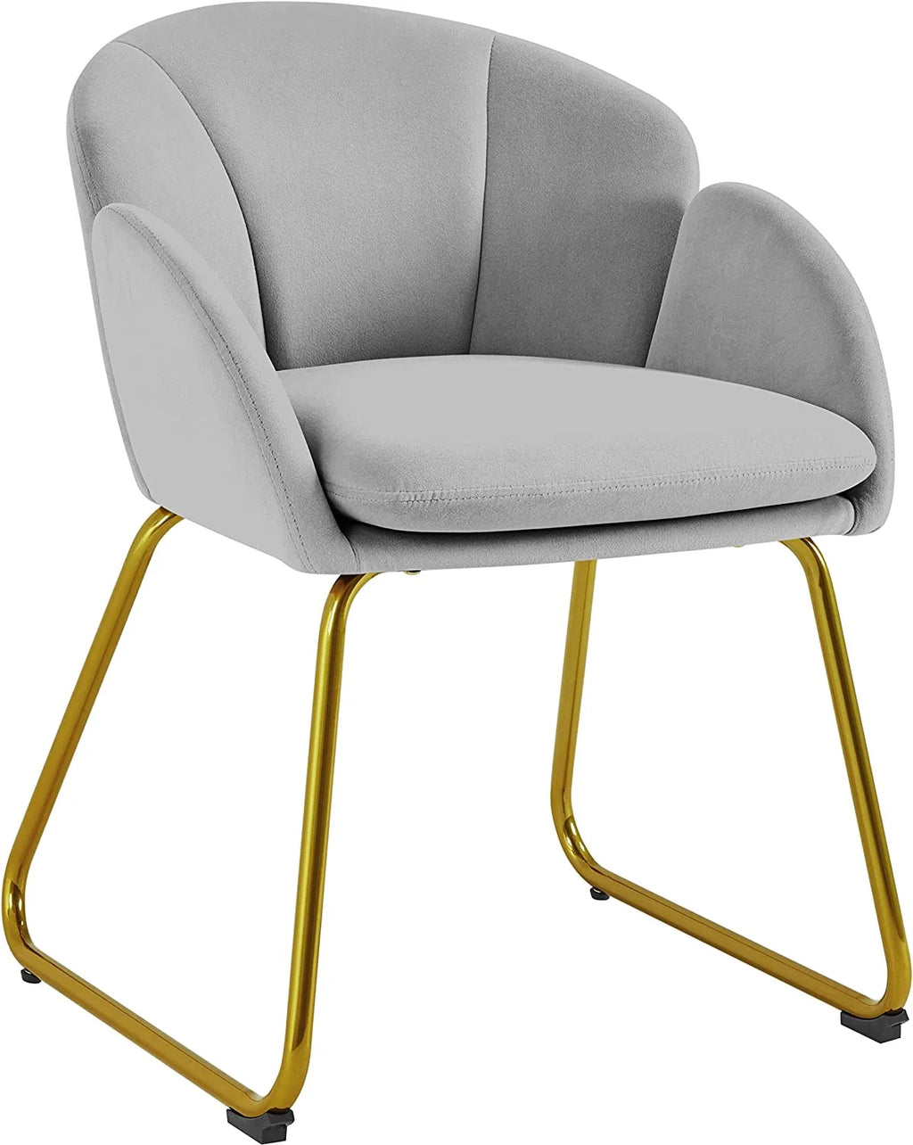Gray Velvet Armchair with Golden Metal Legs W792